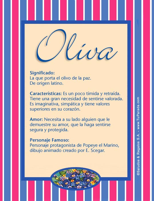 Oliva, significado del nombre Oliva, nombres