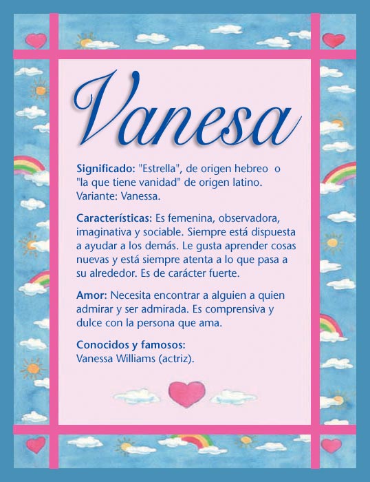 Vanesa, significado del nombre Vanesa, nombres