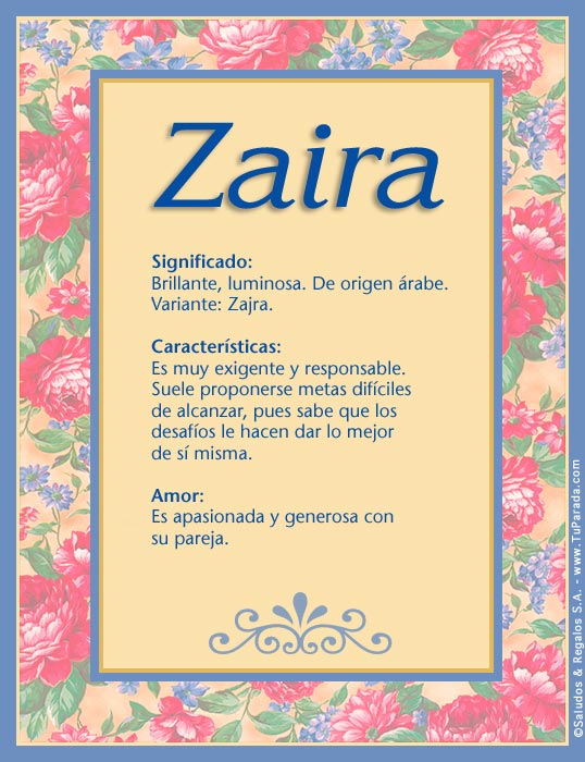 Zaira, Z, Tarjetas