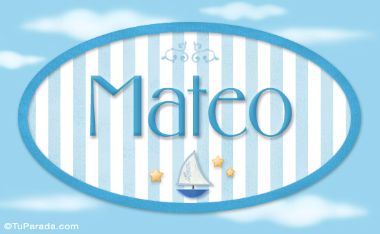 Mateo - Nombre decorativo, Niños - Nombres imágenes, tarjetas