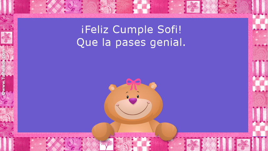 Feliz Cumple Sofi Nombres Tarjetas