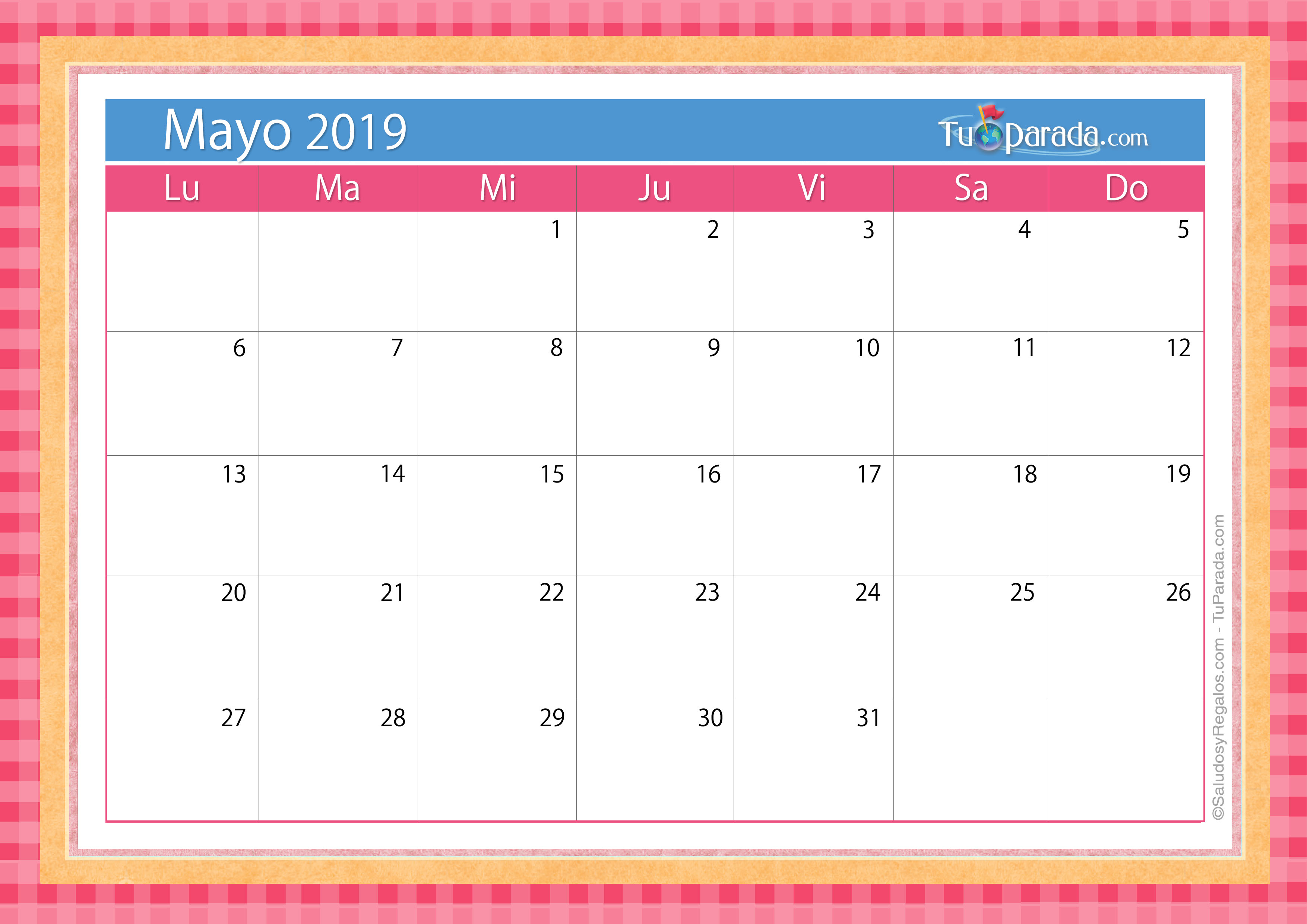 Calendario Mayo Calendario Imprimible Calendario Para Imprimir