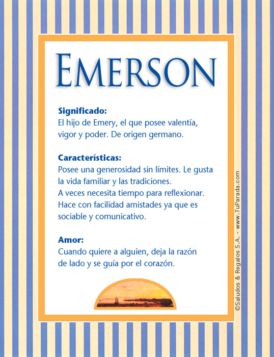 Emerson, significado de Emerson Emerson, significado de Emerson