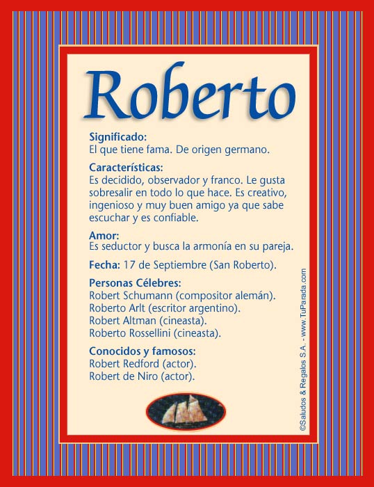 Roberto, significado del nombre Roberto, nombres