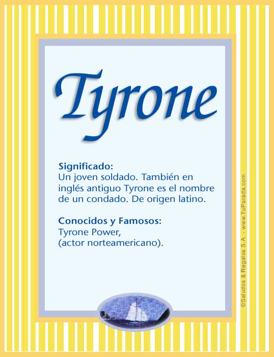 Tyrone, significado de Tyrone