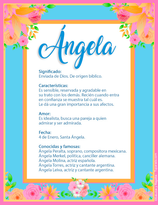 Angela Significado Del Nombre Angela Nombres