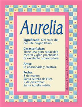 Aurelia Nombre Significado De Aurelia