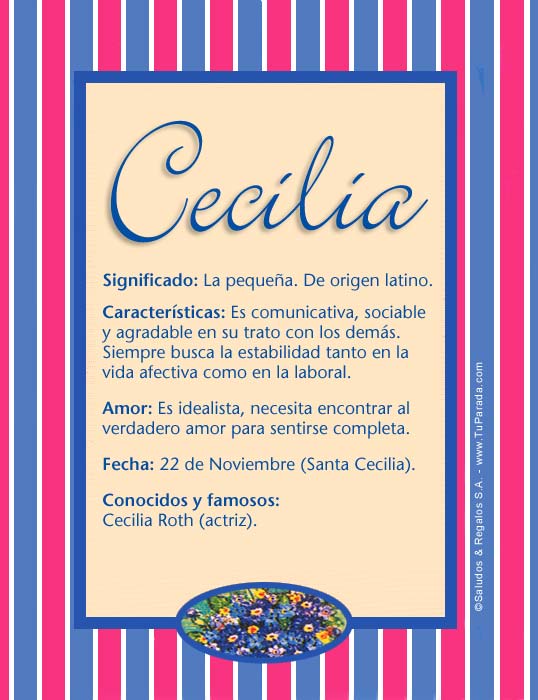Cecilia, significado del nombre Cecilia, nombres
