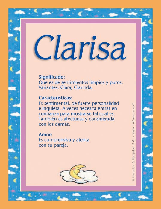 Clarisa, C, tarjetas