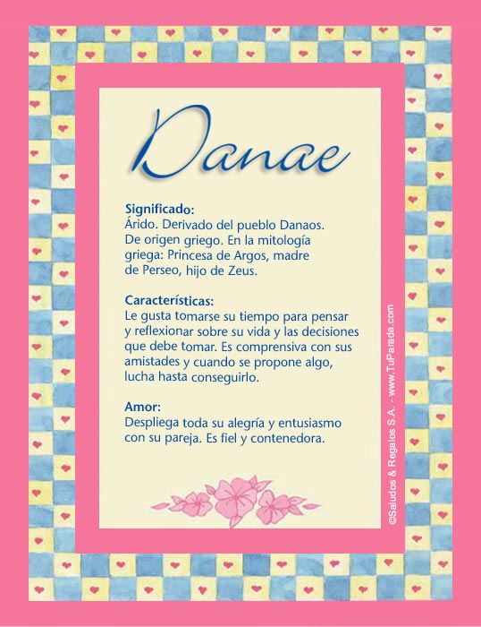Danae D, enviar tarjeta Danae D, enviar tarjeta