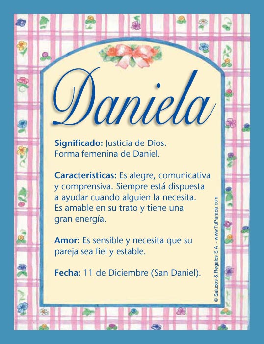 Daniela Significado Del Nombre Daniela Nombres