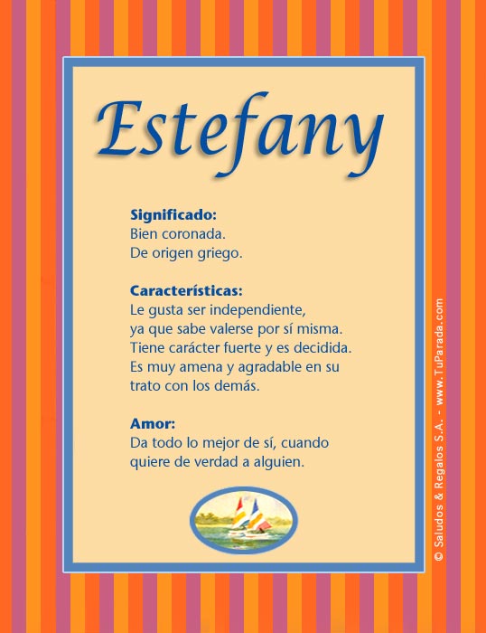 Estefany, Significado Del Nombre Estefany, Nombres