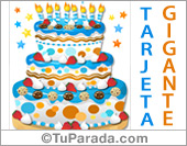 Torta de cumpleaños gigante en azul