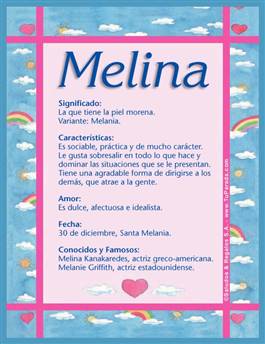 Significado del nombre Melina