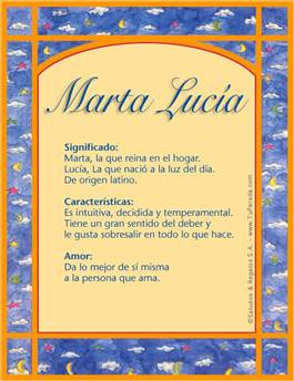 Significado del nombre Marta Lucía