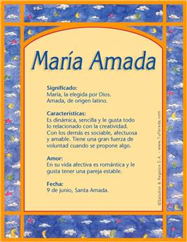 Significado del nombre María Amada