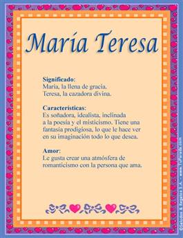 Significado del nombre María Teresa