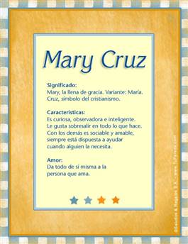 Significado del nombre Mary Cruz