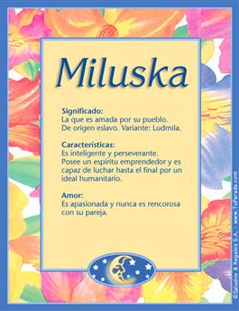 Significado del nombre Miluska