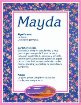 Significado del nombre Mayda