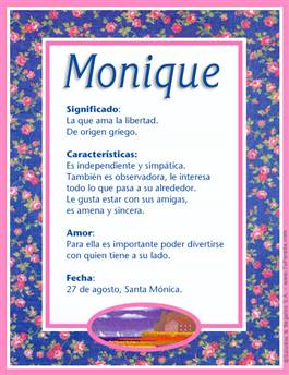 Significado del nombre Monique