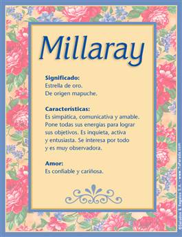 Significado del nombre Millaray