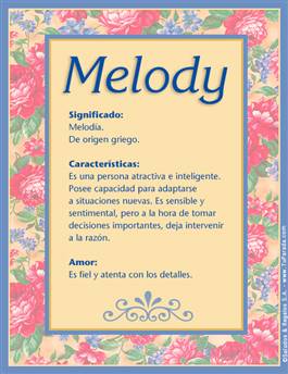 Significado del nombre Melody