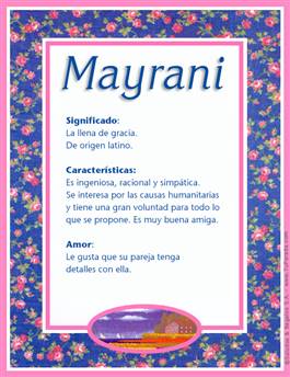 Significado del nombre Mayrani