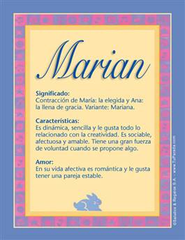 Significado del nombre Marian