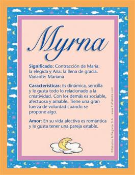 Significado del nombre Myrna