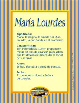 Significado del nombre María Lourdes