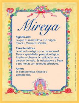 Significado del nombre Mireya