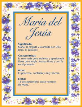 Significado del nombre María del Jesús