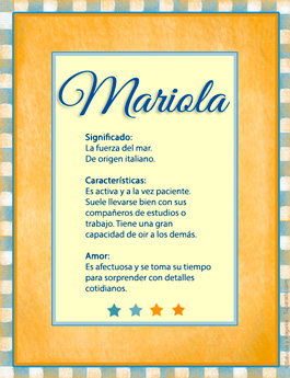 Significado del nombre Mariola