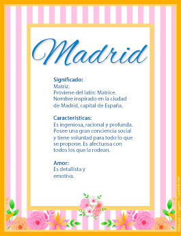 Significado del nombre Madrid