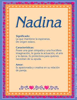 Significado del nombre Nadina