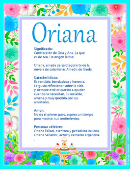 Significado del nombre Oriana
