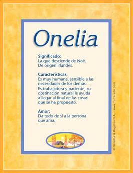 Significado del nombre Onelia
