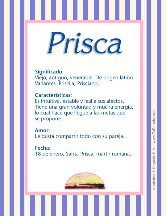 Tarjeta - Prisca