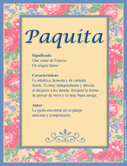 Tarjeta - Paquita