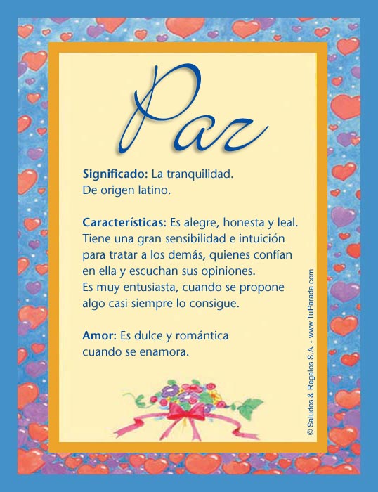 Tarjeta - Paz