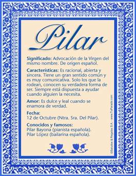 Nombre Pilar