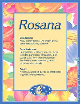 Significado del nombre Rosana
