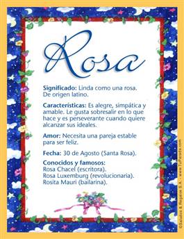 Serafín elemento Especial Rosa (Nombre) - Significado de Rosa