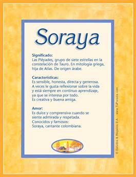 Significado del nombre Soraya