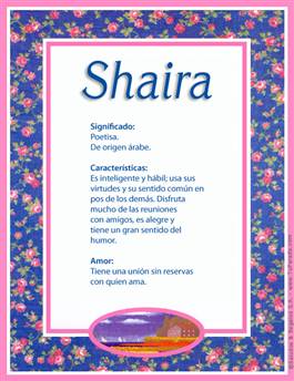 Significado del nombre Shaira