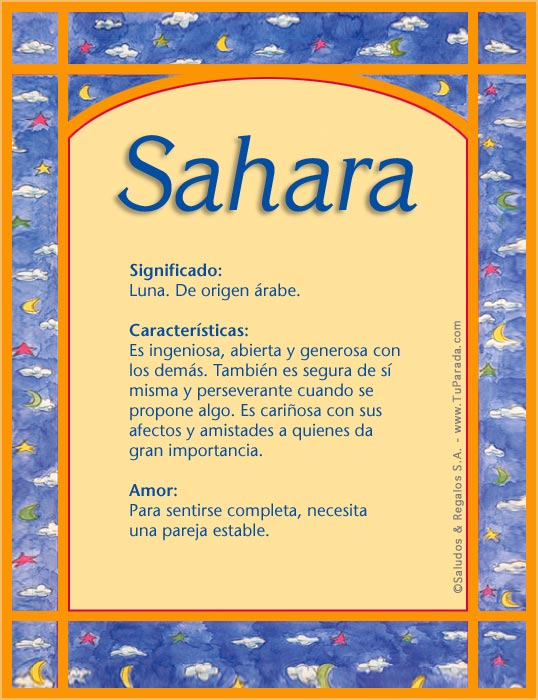 Tarjeta - Sahara
