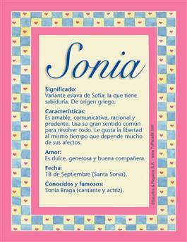 Significado del nombre Sonia