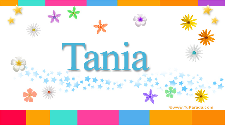 Tania - Nombres populares de mujer, tarjetas