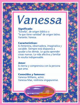 Nombre Vanessa
